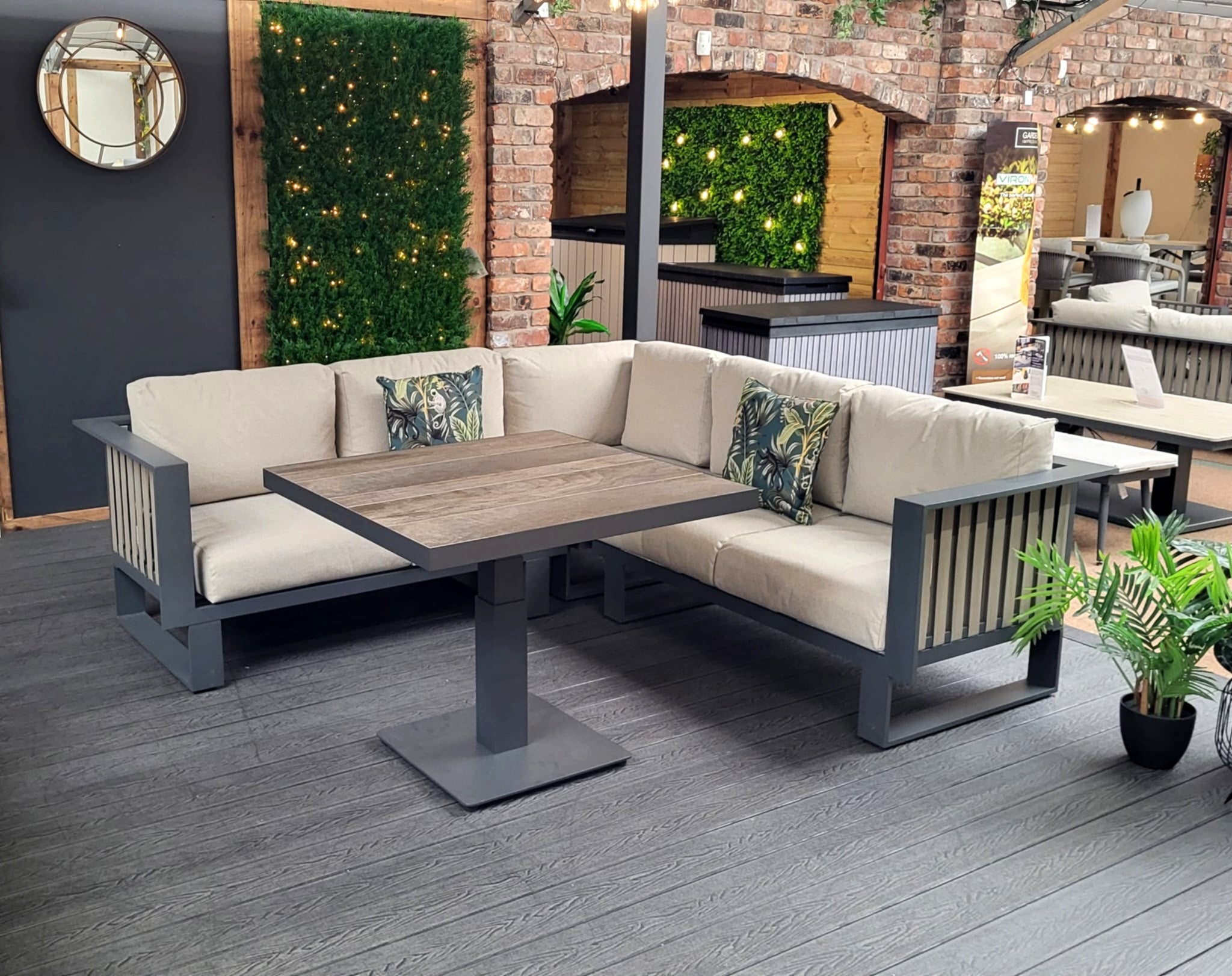 Bologna Compact Corner Sofa Set with 90cm Adjustable Table | Garden Impressions