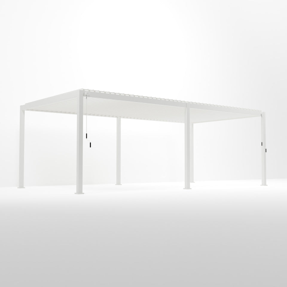 Legacy Aluminium Metal Pergola in Chalk White - 8.0m x 3.6m Free Standing
