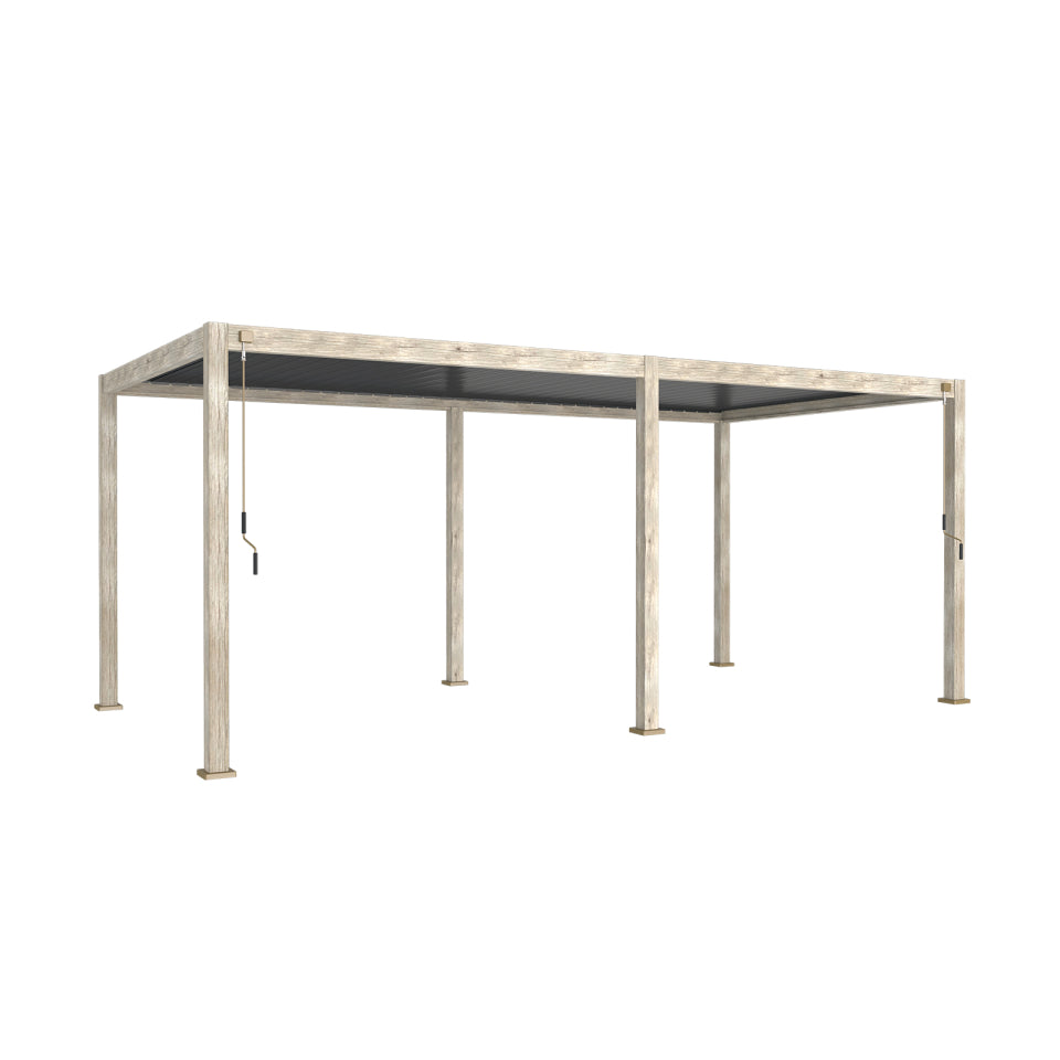Aluminium 7.2m x 3.6m Pergola in Light Oak Effect - Titan By Nova