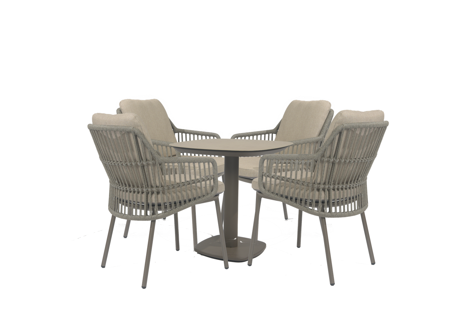 Alicante 4 Seat Dining Set with Sarah Table in Terre | 4 Seasons Outdoor
