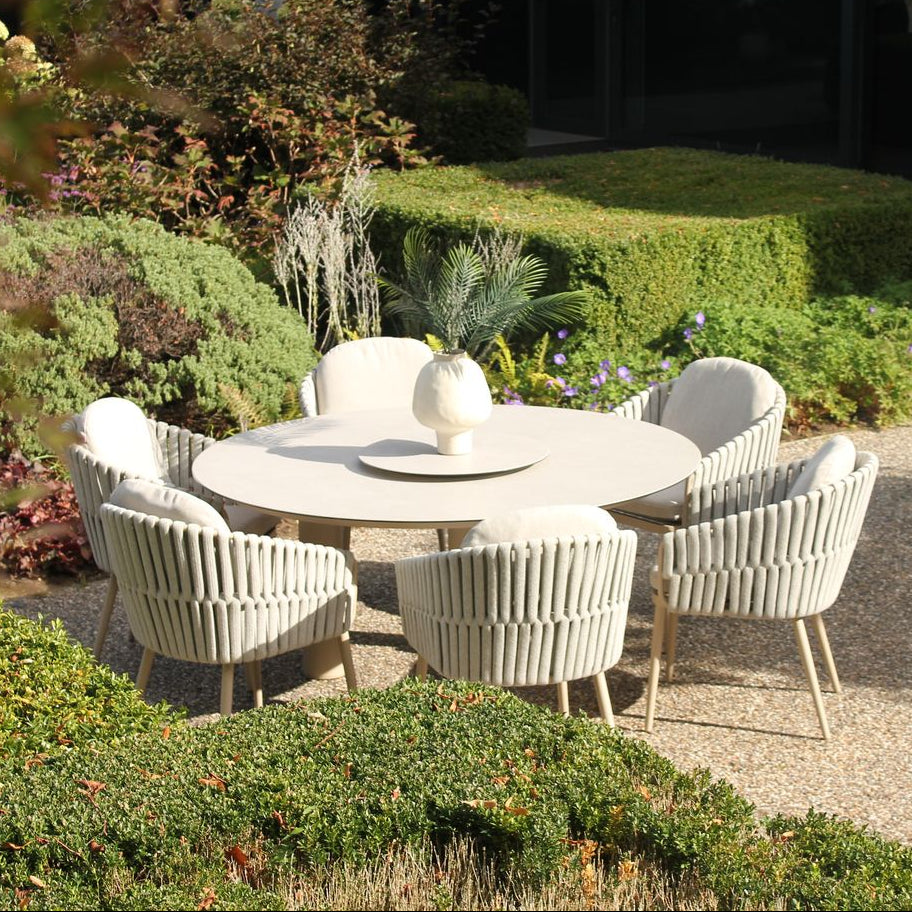Eva 6 Seat Dining with Donato 160cm Ceramic Table | 4 Seasons Outdoor