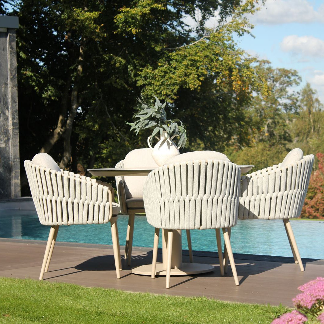 Eva 4 Seat Dining with 120cm Ceramic Table | 4 Seasons Outdoor