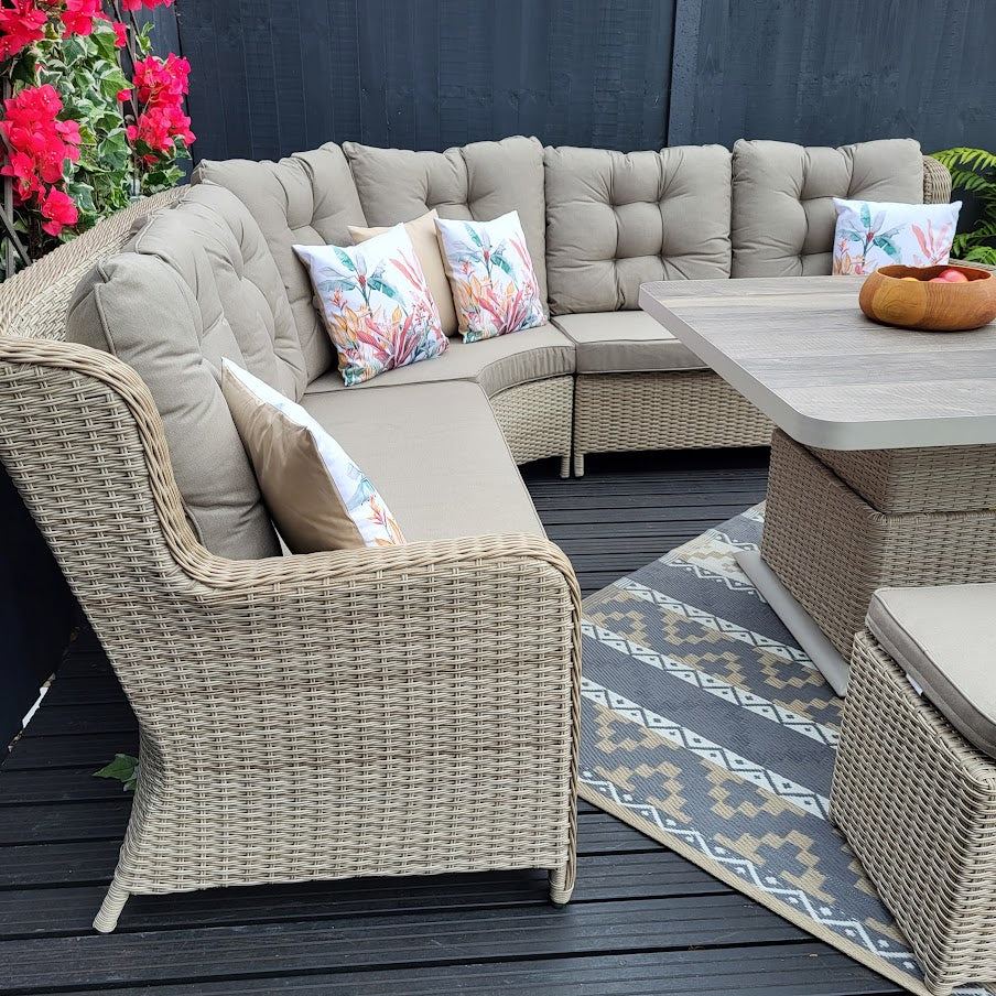 EX-DISPLAY - Large Corner Set with Adjustable Table in Natural - Langdale By Vila