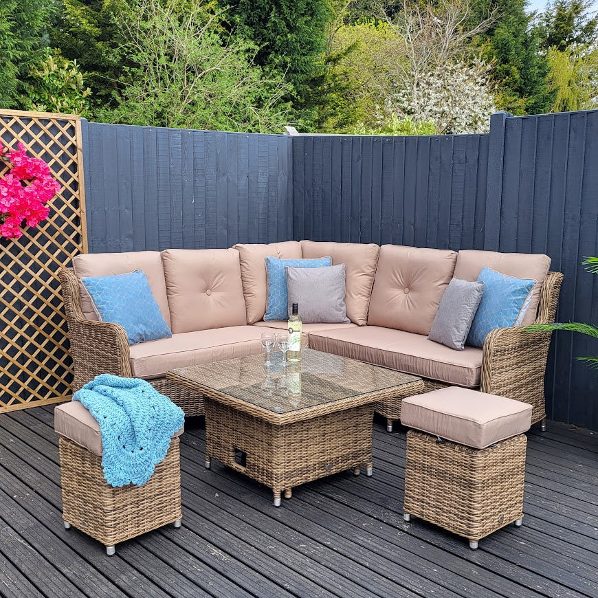 Seville Compact Corner with Adjustable Table in Natural | Katie Blake (Free Cover)