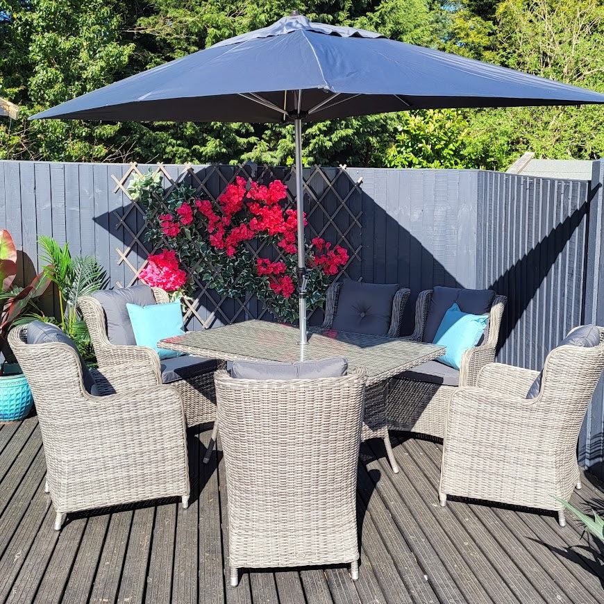 Outdoor Dining 6 Seat Rectangular in Grey - Seville By Katie Blake - Warehouse Clearance