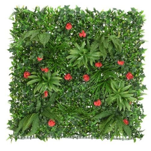 Premium Outdoor Realistic Wall Panel | Red Floral