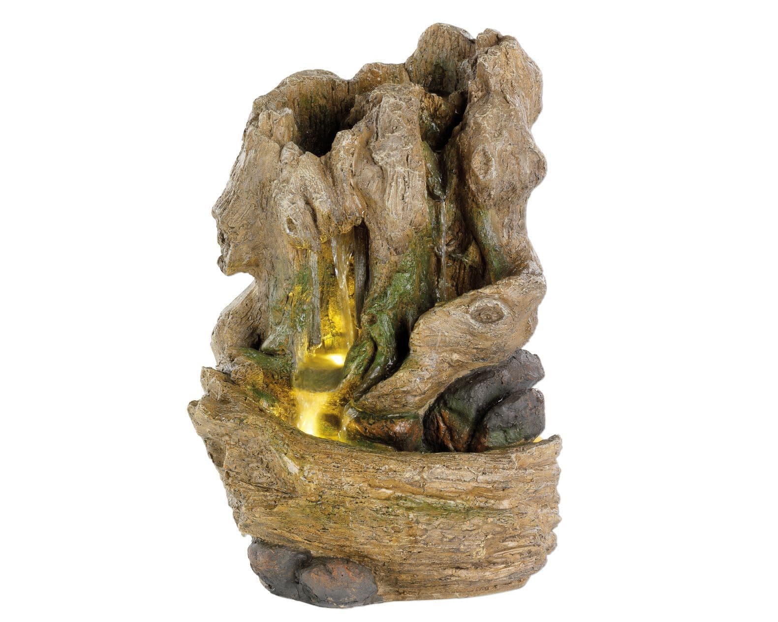 Alder Log Effect Waterfall Fountain - No Plumbing Required