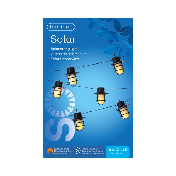 Lumineo | Outdoor Solar string lights plastic fire flame effect