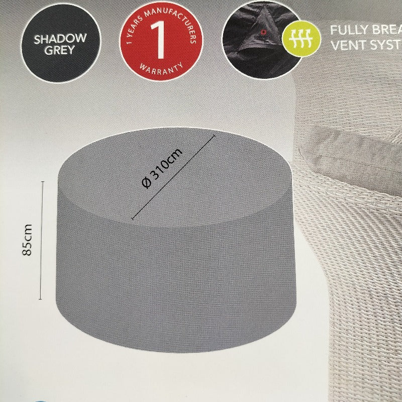 Outdoor Furniture Cover for Supremo | Square Fire Pit Set (Breathable Fabric) -W310cm x D310cm x H85cm