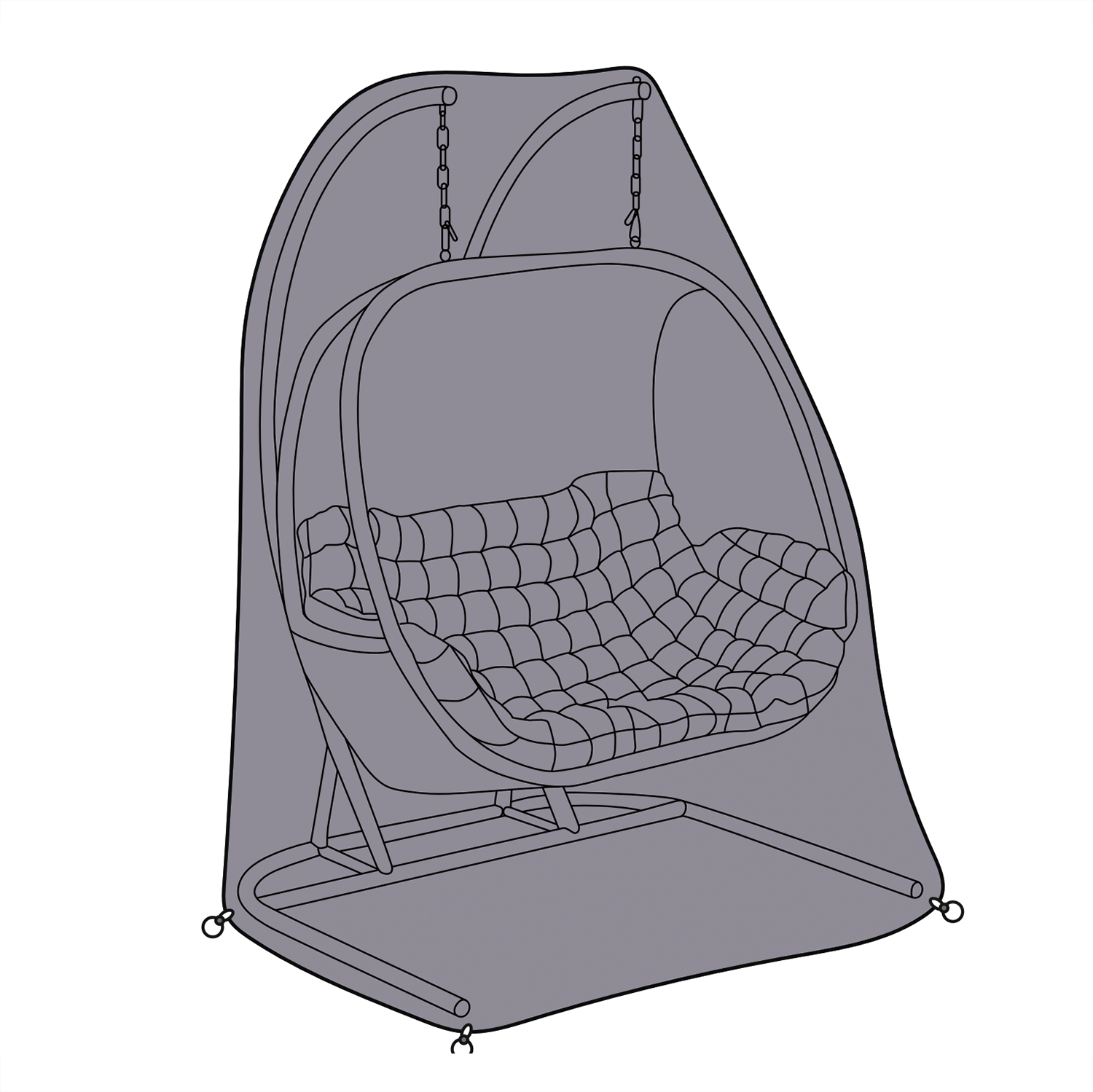 Outdoor Furniture Cover for Firmans | Manhattan Double Hanging Egg Chair