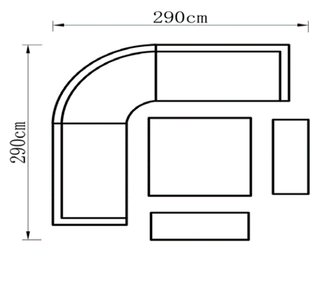 EX-DISPLAY - Large Corner Set with Adjustable Table in Natural - Langdale By Vila