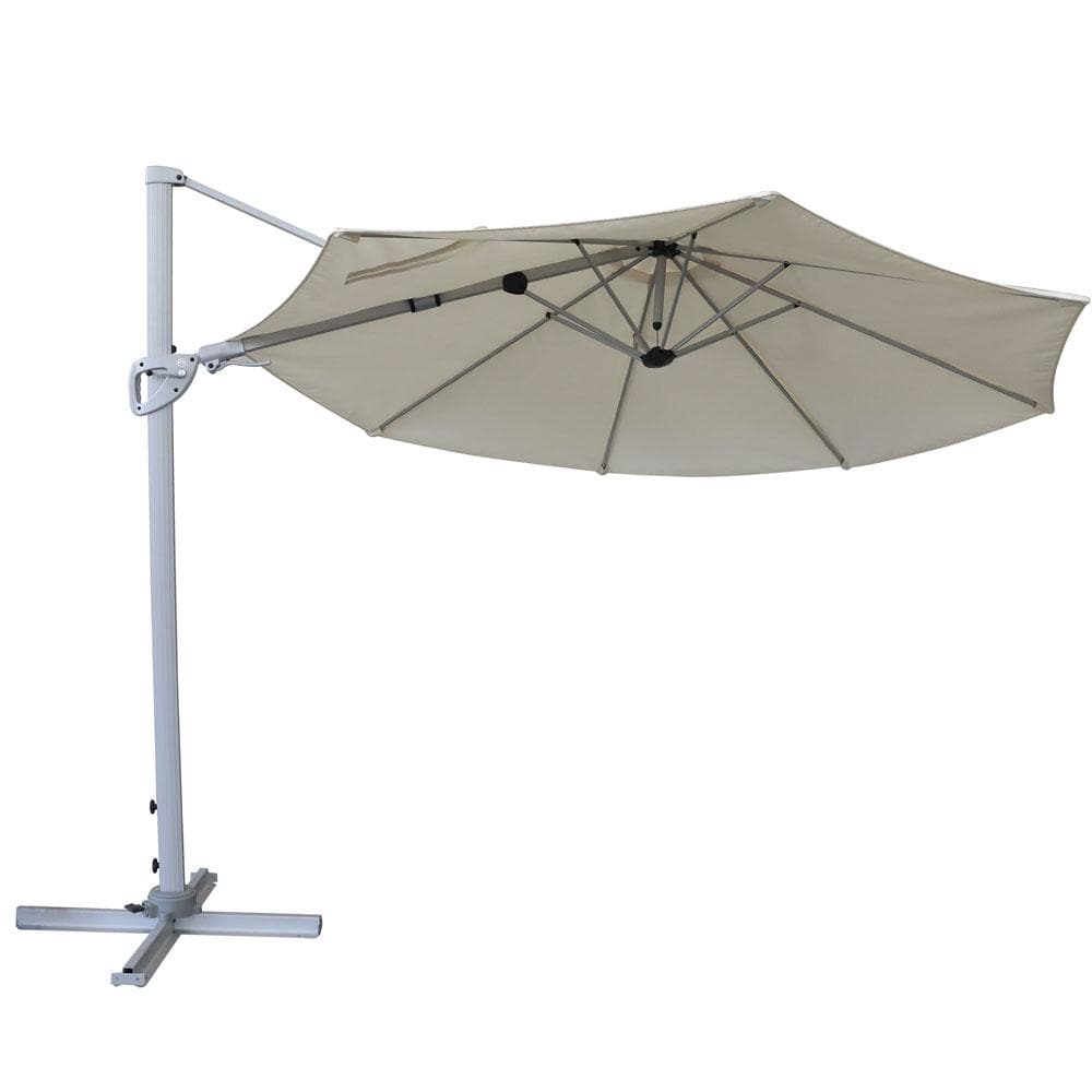 Pacific Cantilever Parasol 3m Round in Natural Including Base - By Hartman