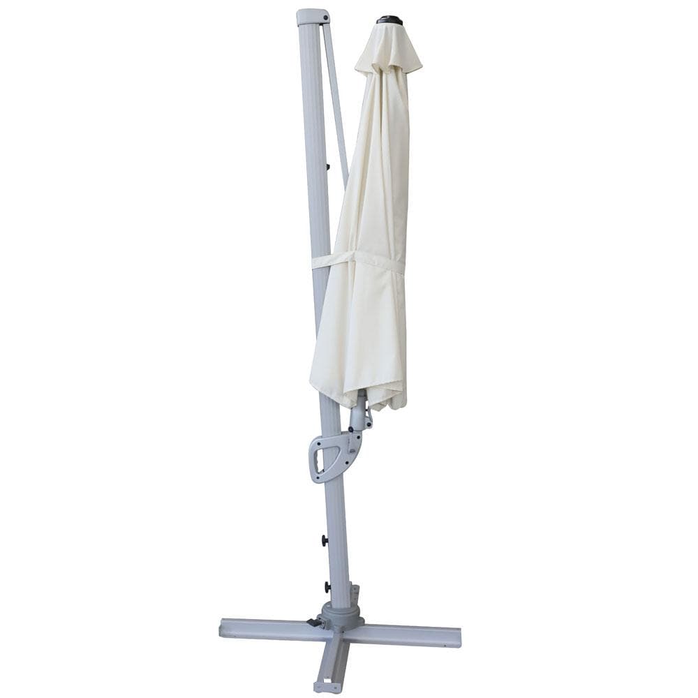 Pacific Cantilever Parasol 3m Round in Natural Including Base - By Hartman