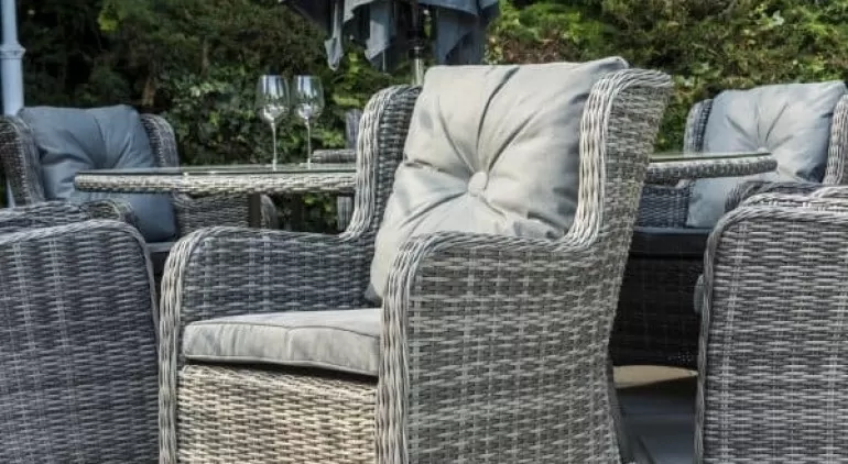 EX-DISPLAY - 6 Seat Round Outdoor Dining Set in Grey - Seville By Katie Blake