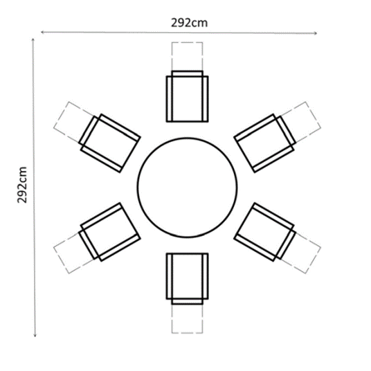 EX-DISPLAY Stackable 6 Seat Round Dining Set - By Vila