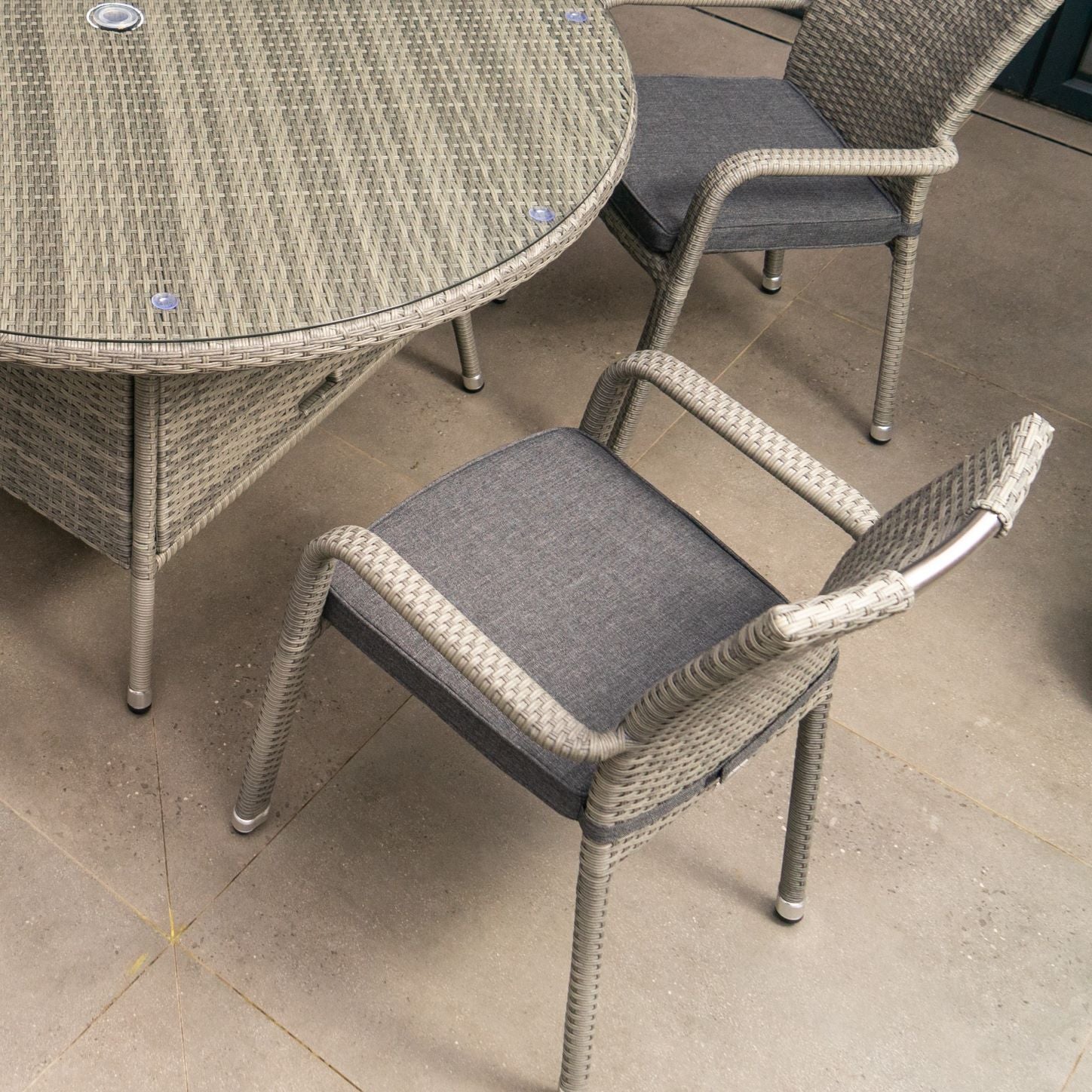 EX-DISPLAY Stackable 6 Seat Round Dining Set - By Vila