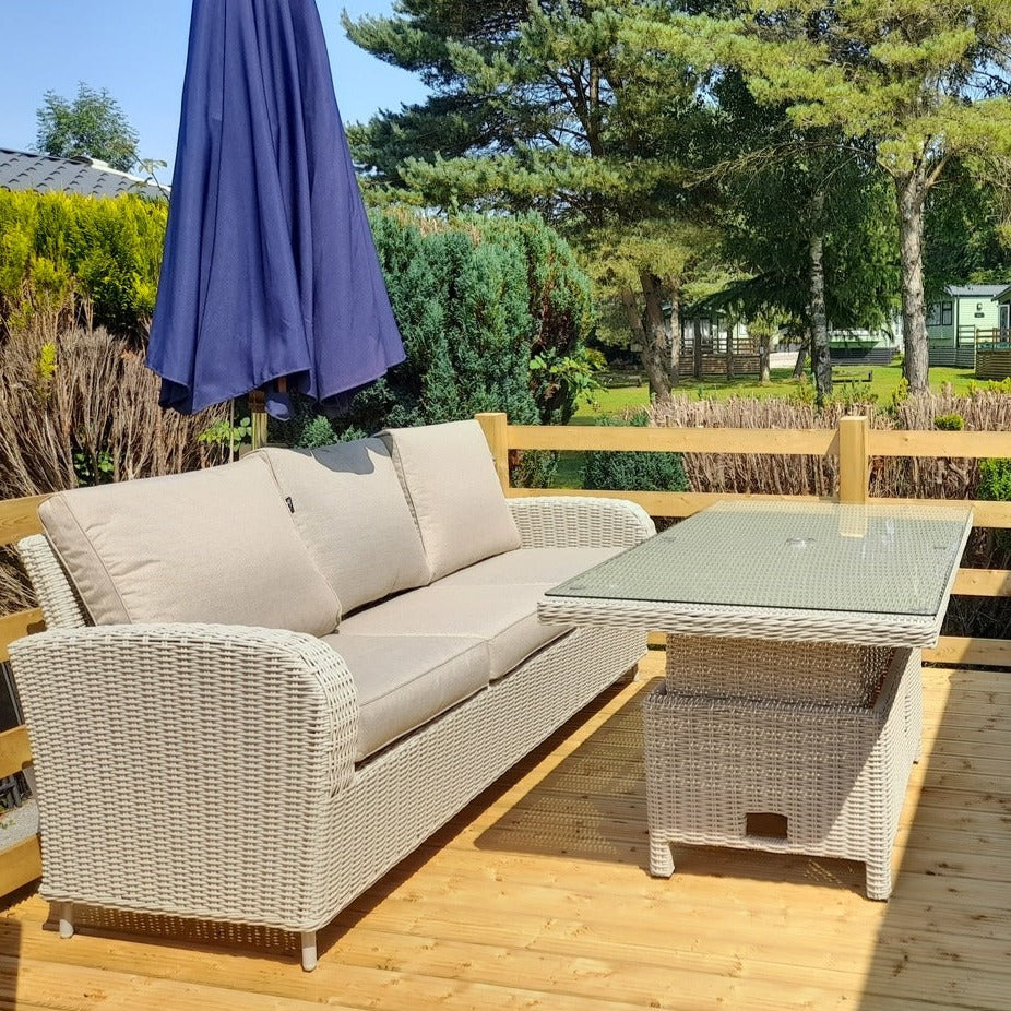 Outdoor Lounge with Adjustable Table - Haven Pebble By Harbo