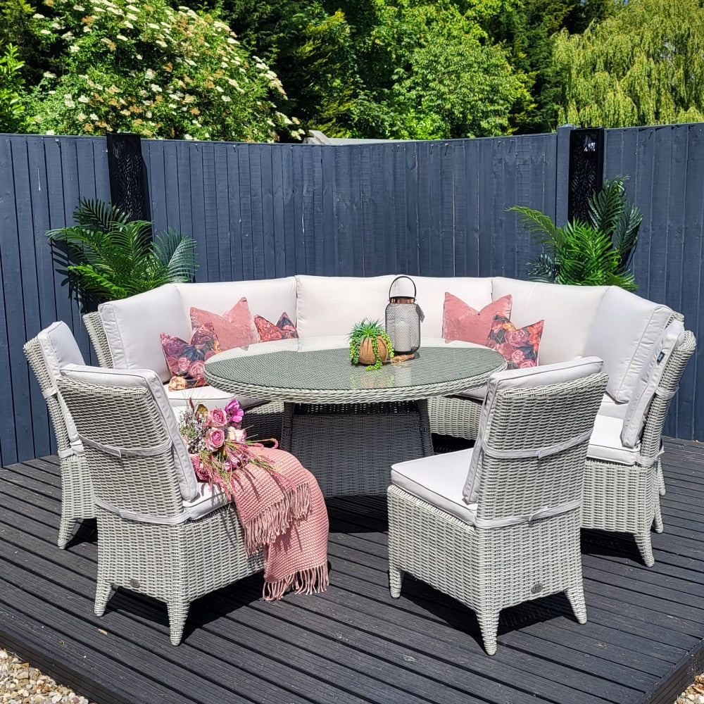 Outdoor Dining 10 Seat with Lazy Susan - Valencia By Harbo - Warehouse Clearance