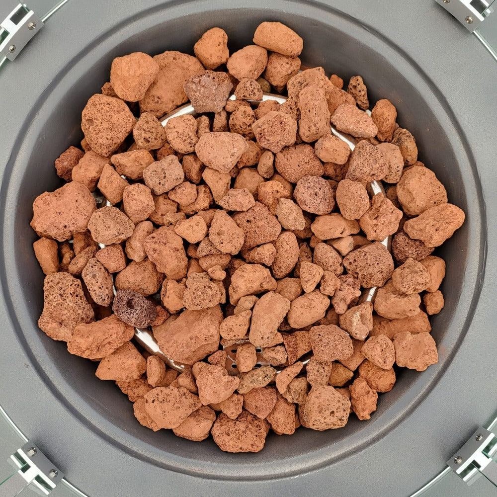 San Antonio Gas Firepit Bowl in Grey - FREE Wind Guard