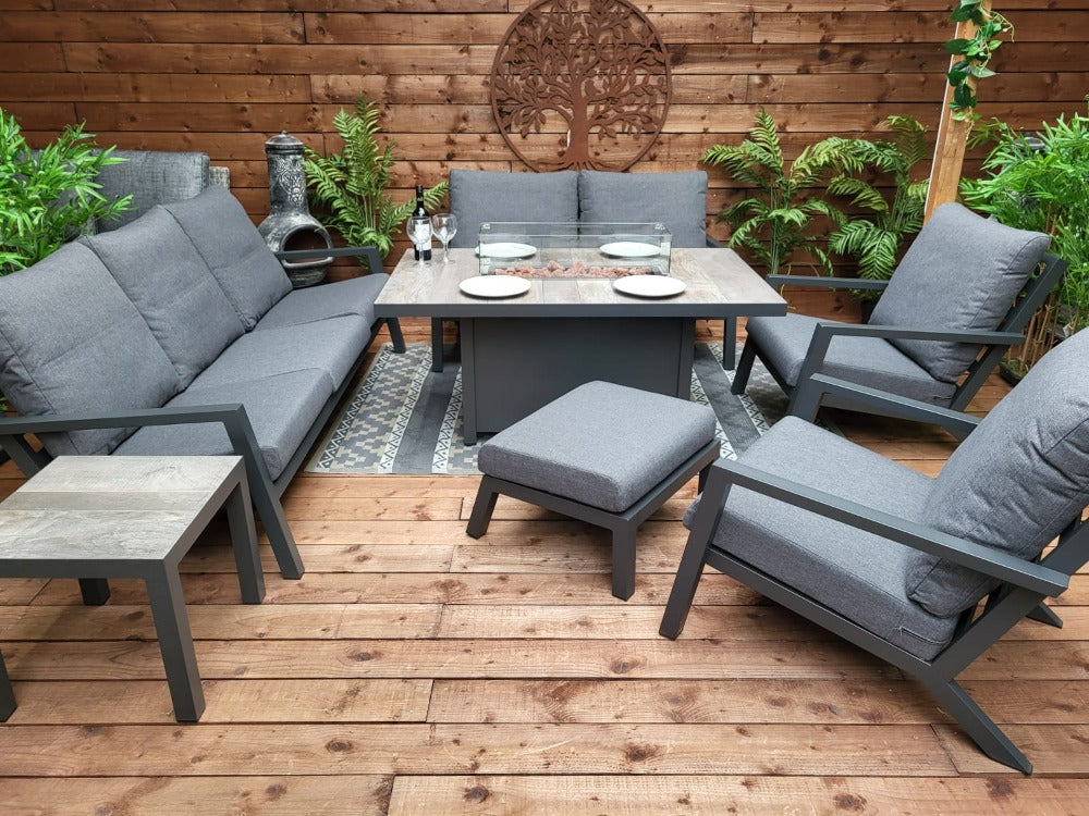 Sofa Set with Gas Firepit Table - Triton By Vila