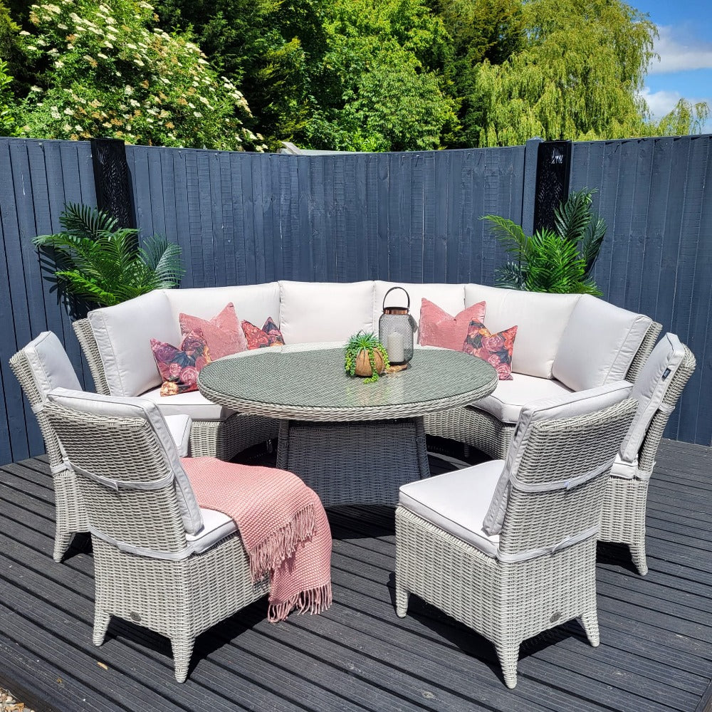 Outdoor Dining 10 Seat with Lazy Susan - Valencia By Harbo - Warehouse Clearance