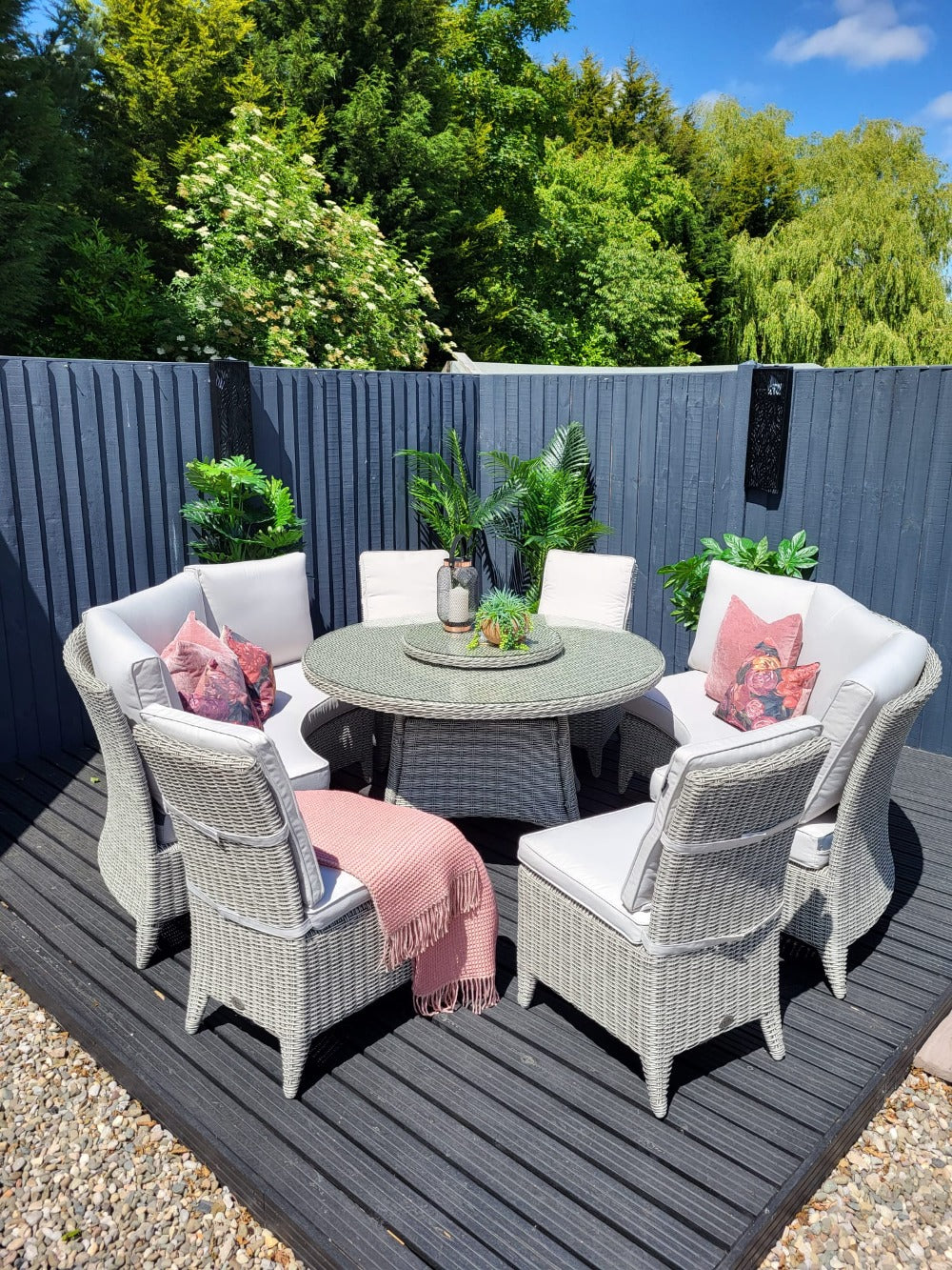 Outdoor Dining 10 Seat with Lazy Susan - Valencia By Harbo - Warehouse Clearance