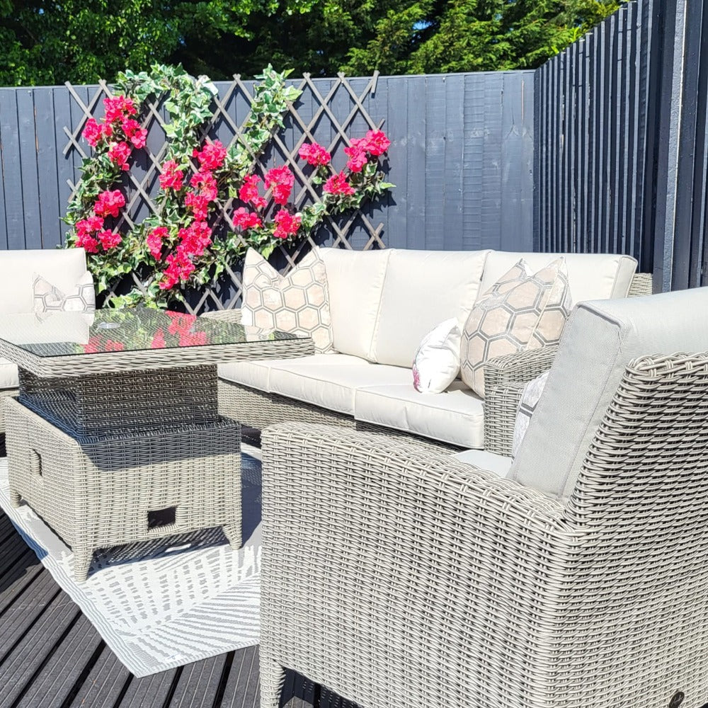 Outdoor Lounge with Adjustable Table - Valencia By Harbo - Warehouse Clearance