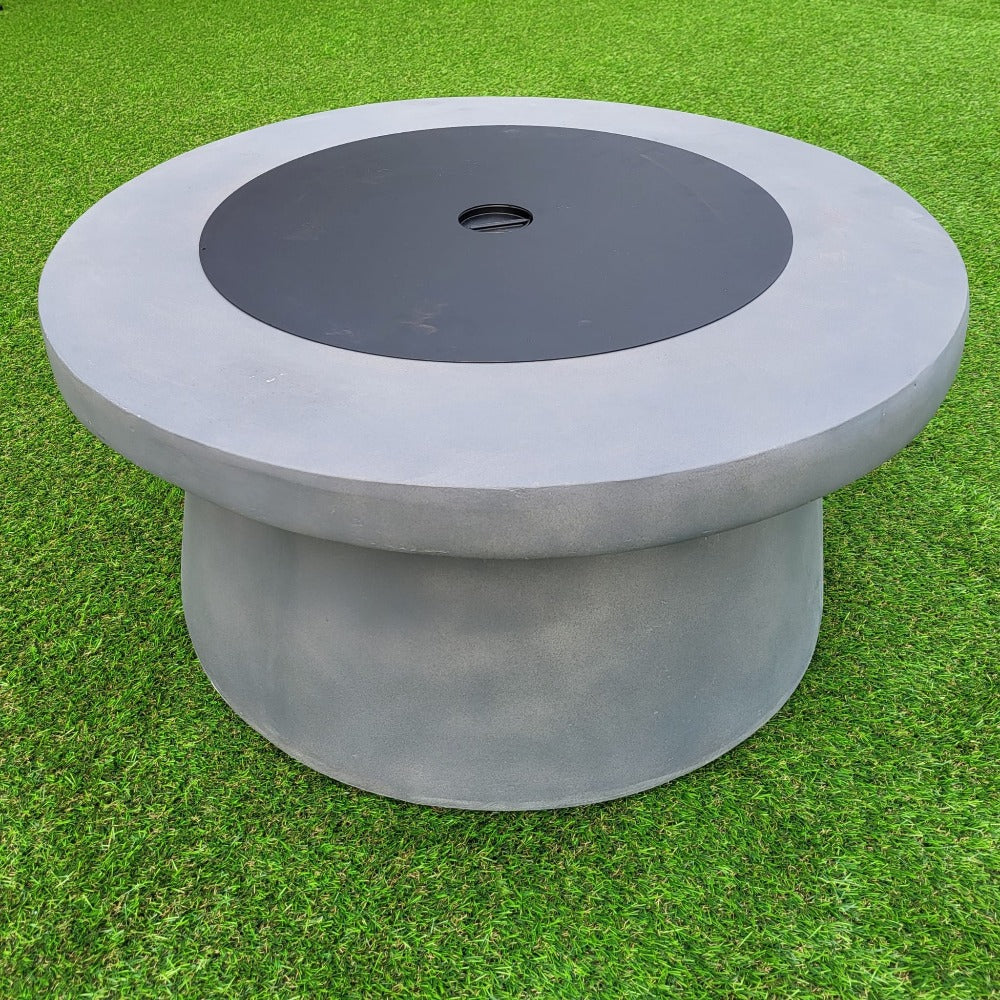 San Antonio Gas Firepit Bowl in Grey - FREE Wind Guard