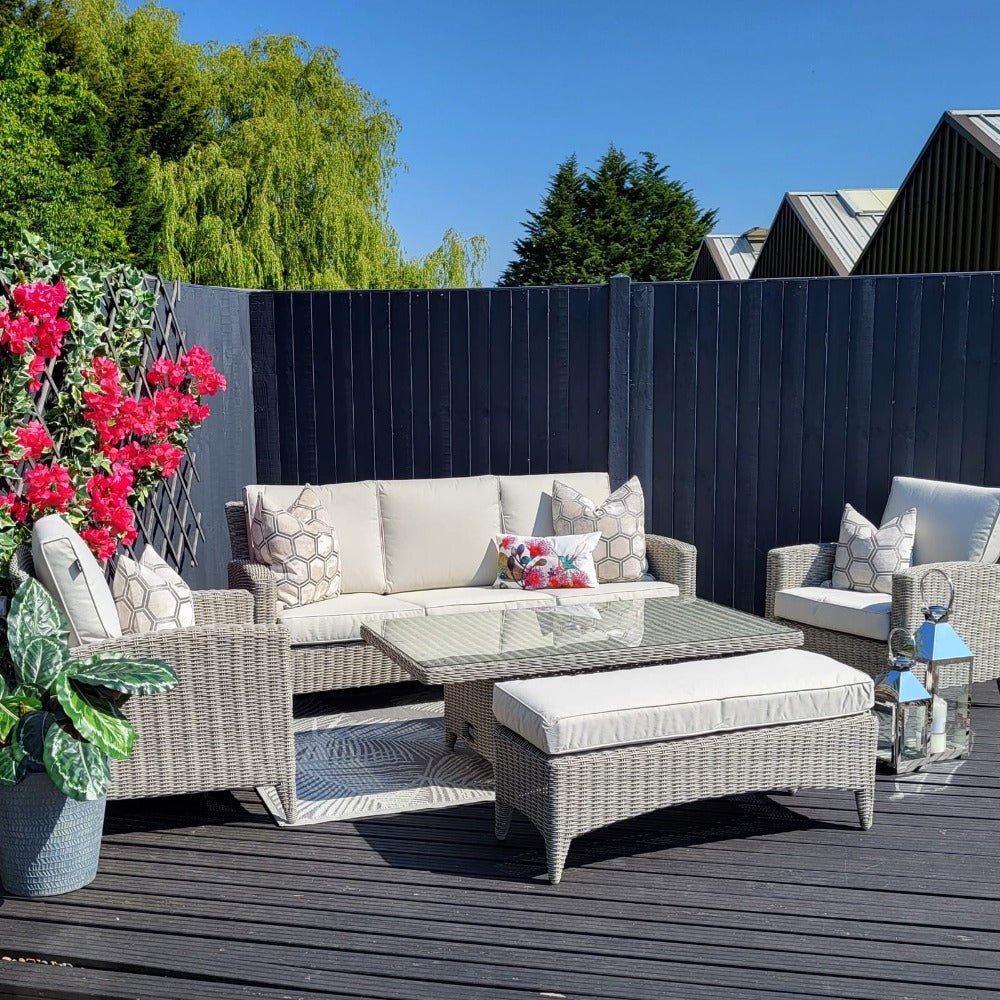 Outdoor Lounge with Adjustable Table - Valencia By Harbo - Warehouse Clearance