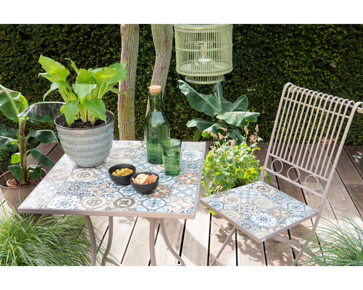 Garden Furniture | Iron Mosaic Toulouse Fold Up Bistro Set