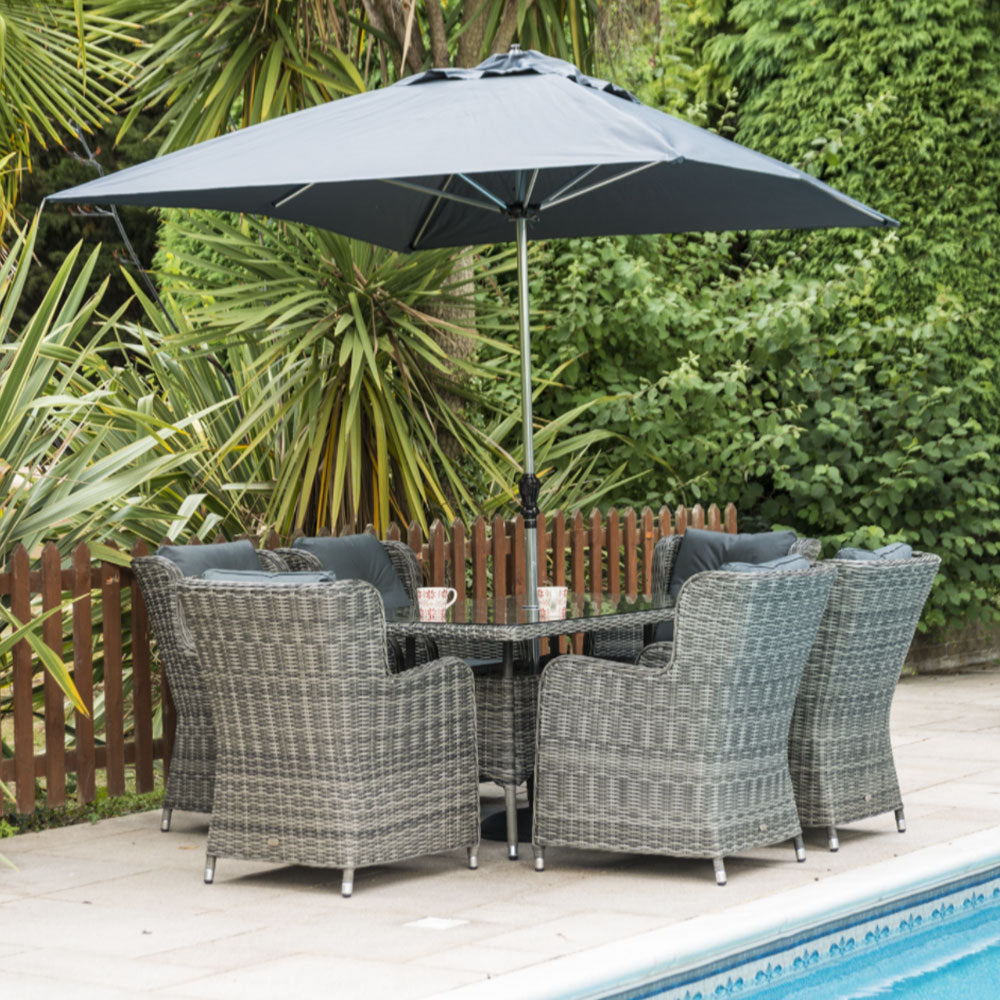 Outdoor Dining 6 Seat Rectangular in Grey - Seville By Katie Blake - Warehouse Clearance