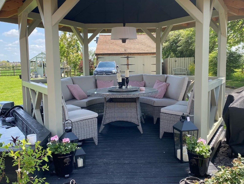 Outdoor Dining 10 Seat with Lazy Susan - Valencia By Harbo - Warehouse Clearance