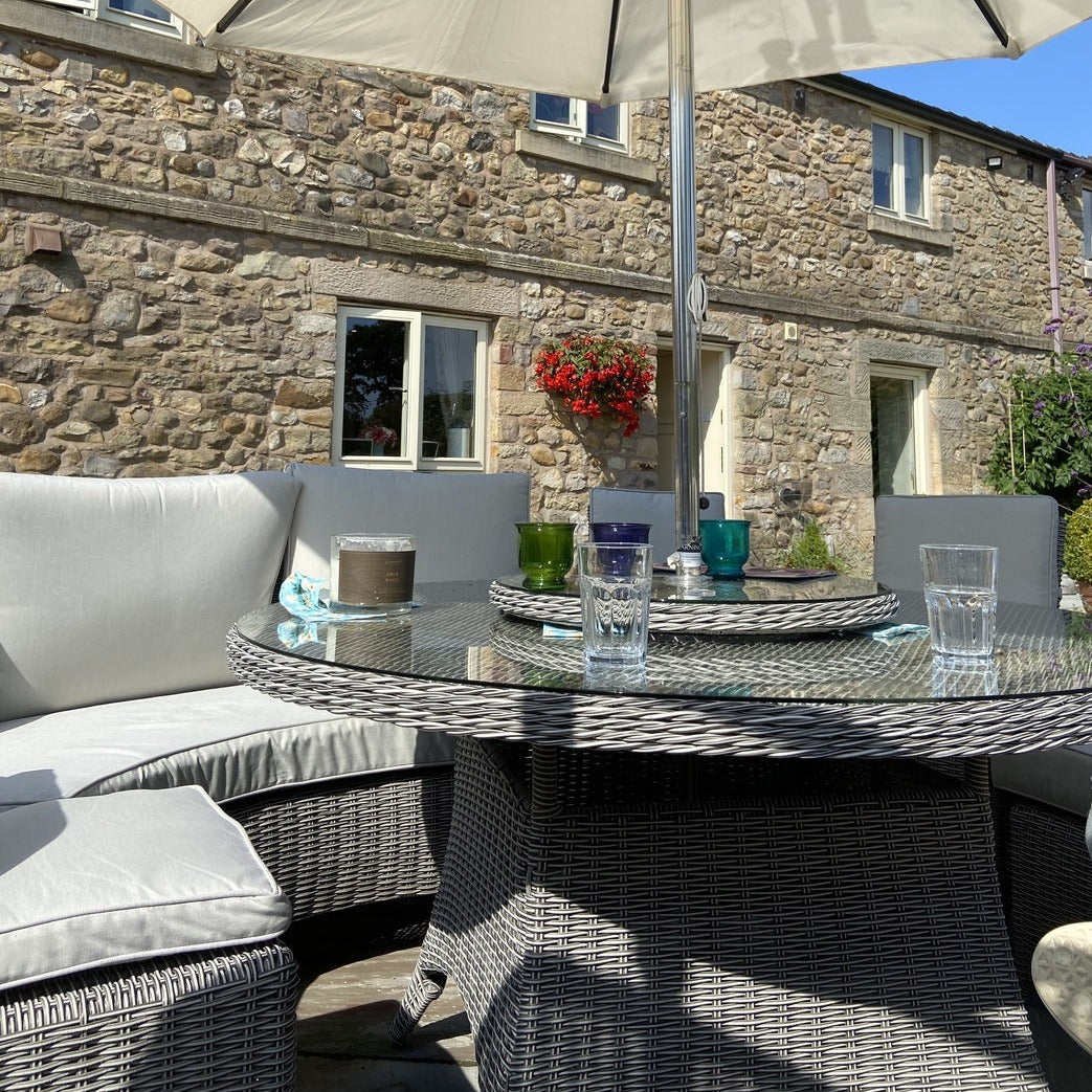 Outdoor Dining 10 Seat with Lazy Susan - Valencia By Harbo - Warehouse Clearance