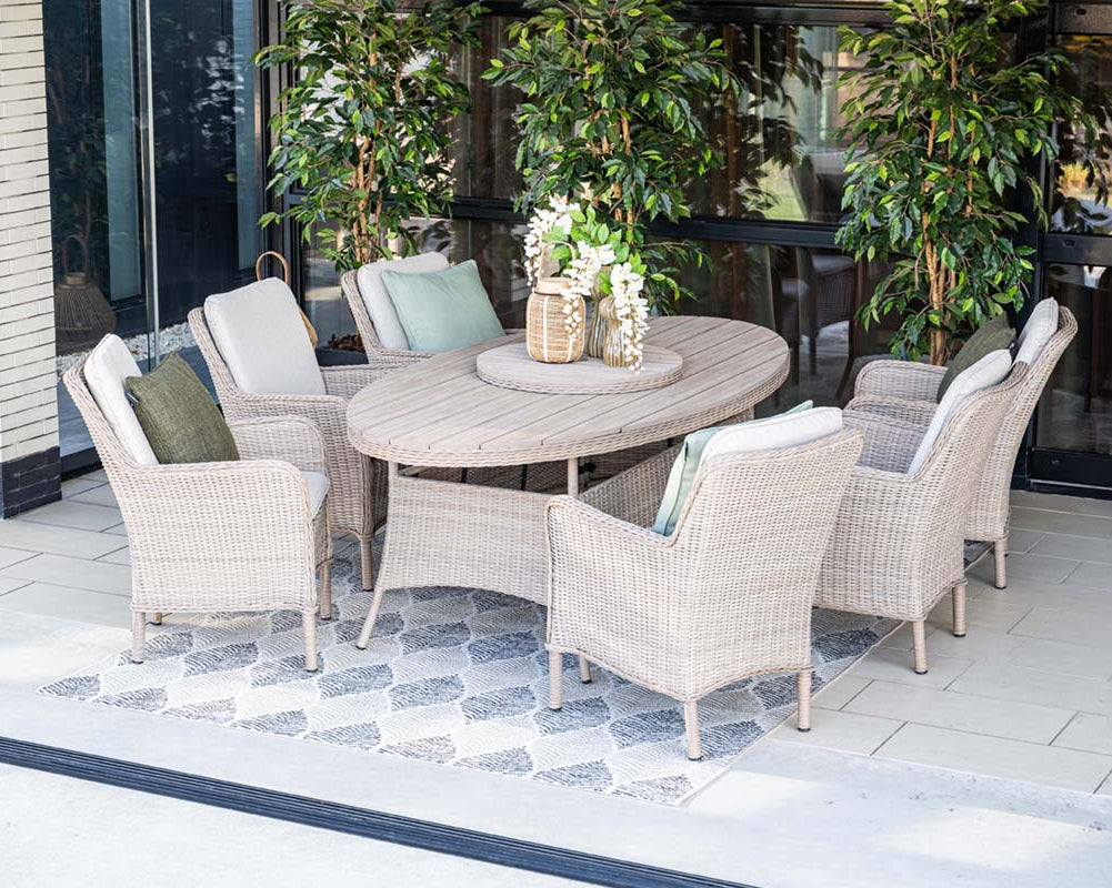 Outdoor Jersey 6 Seat Oval Dining Set | Garden Impressions