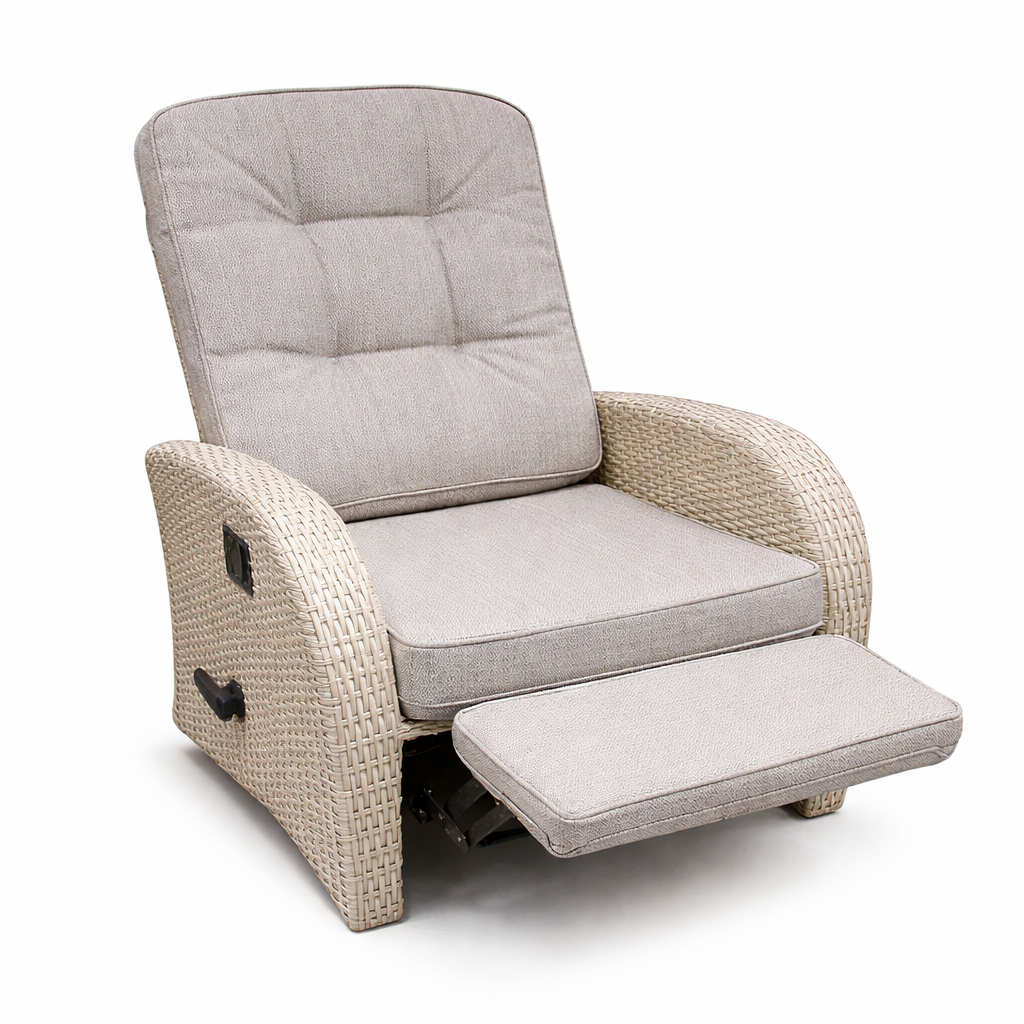 Bowness Rocking and Reclining Outdoor Chair Ecru | Vila