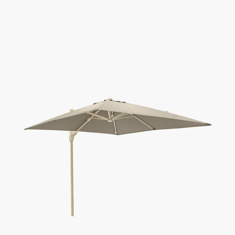 Glow Challenger T2 3m Square Sandstone / Champagne Free Arm Parasol | Pacific Lifestyle