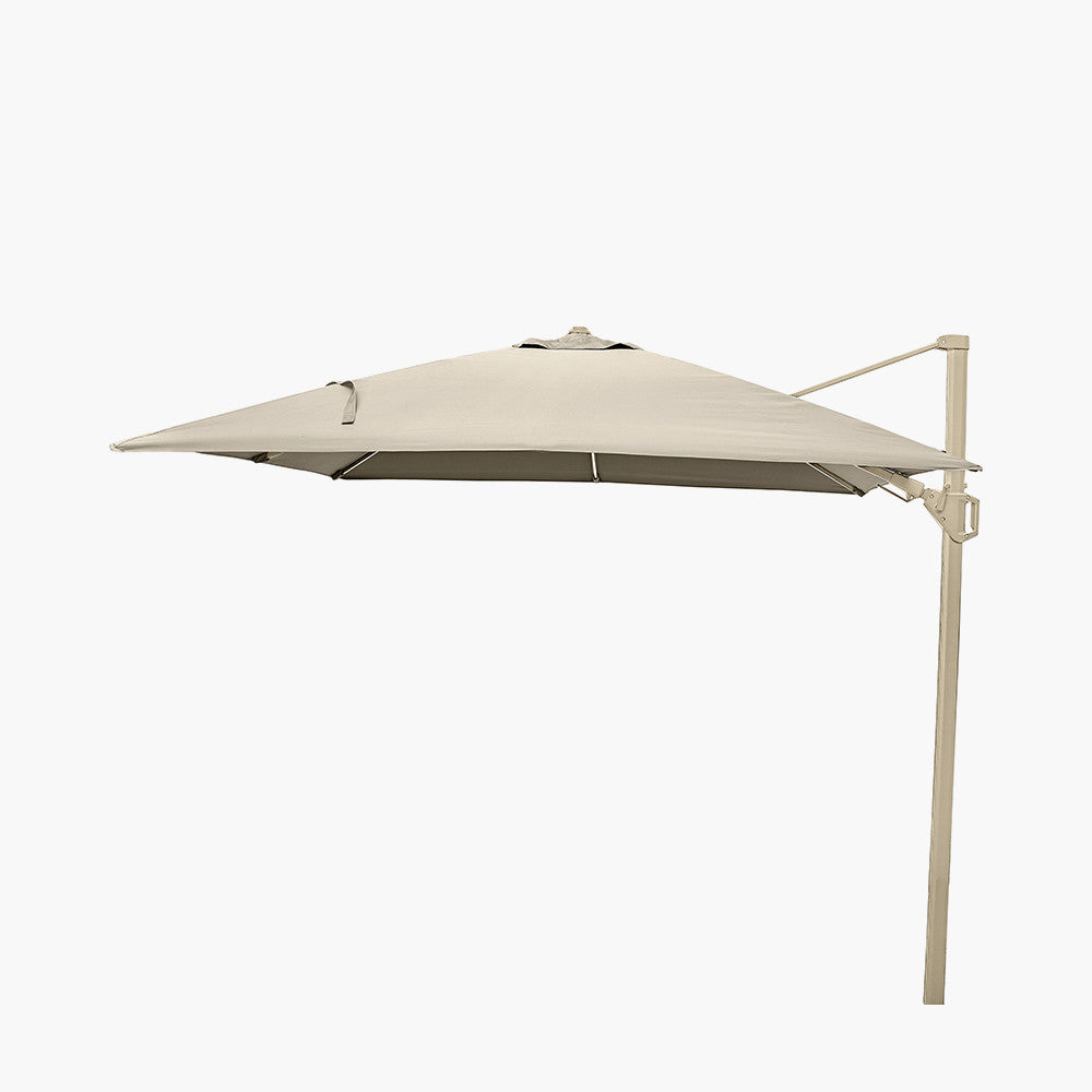 Glow Challenger T2 3m Square Sandstone / Champagne Free Arm Parasol | Pacific Lifestyle