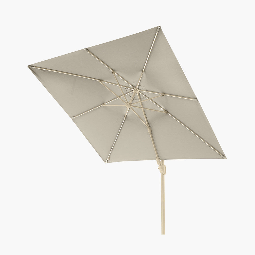 Glow Challenger T2 3m Square Sandstone / Champagne Free Arm Parasol | Pacific Lifestyle