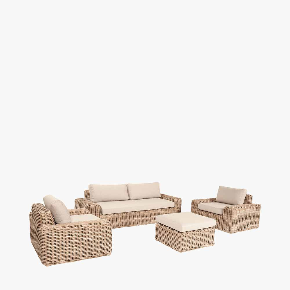 Como Natural Antique Outdoor Seating Set | Pacific Lifestyle