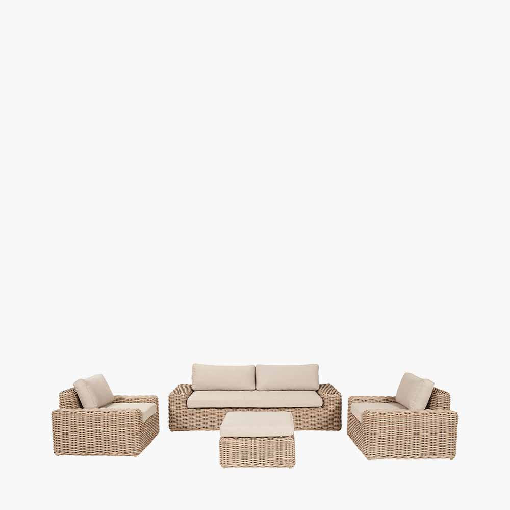 Como Natural Antique Outdoor Seating Set | Pacific Lifestyle