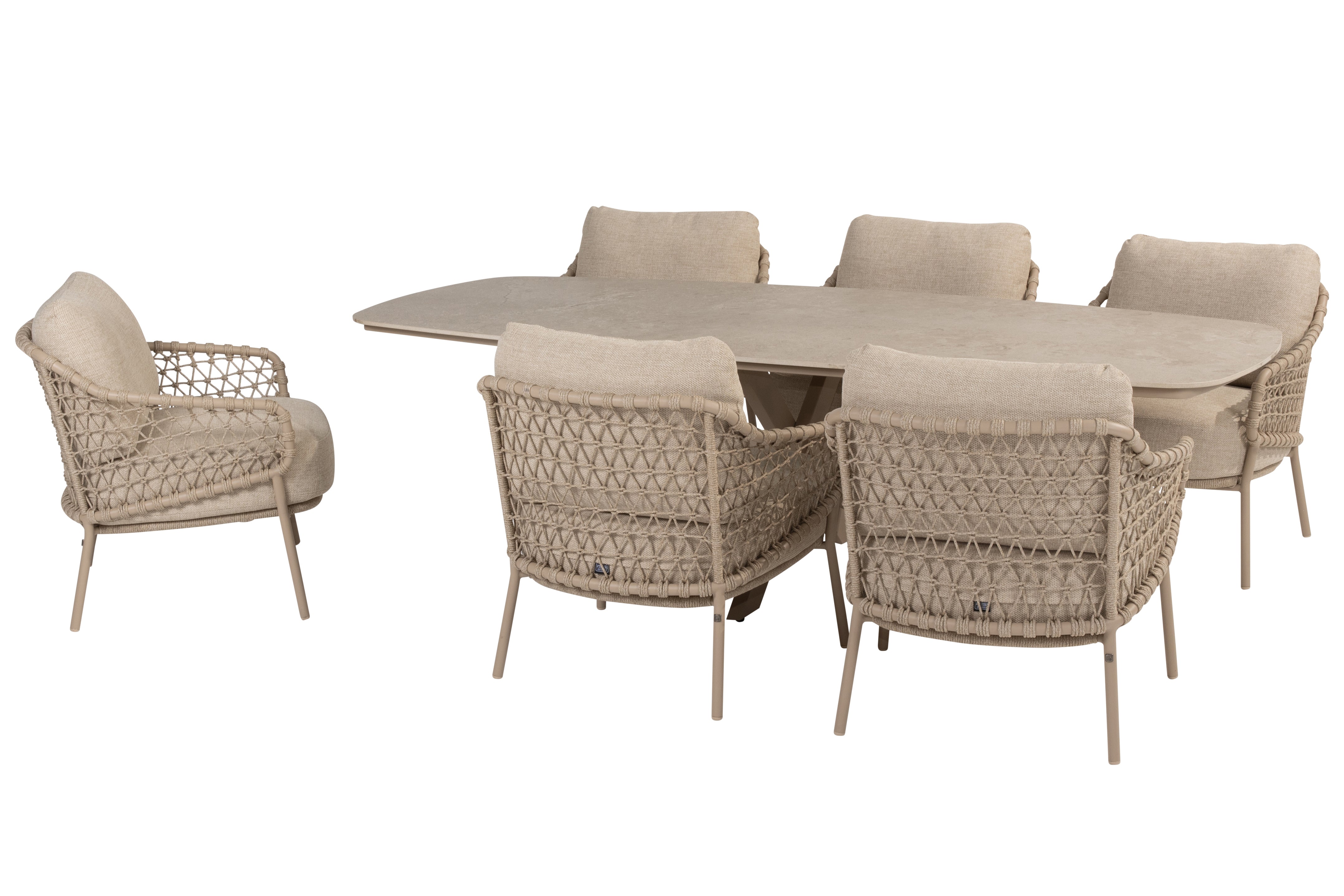 Sardinia 6 Seat Outdoor Dining Set with Nevada Table | 4 Seasons Outdoor
