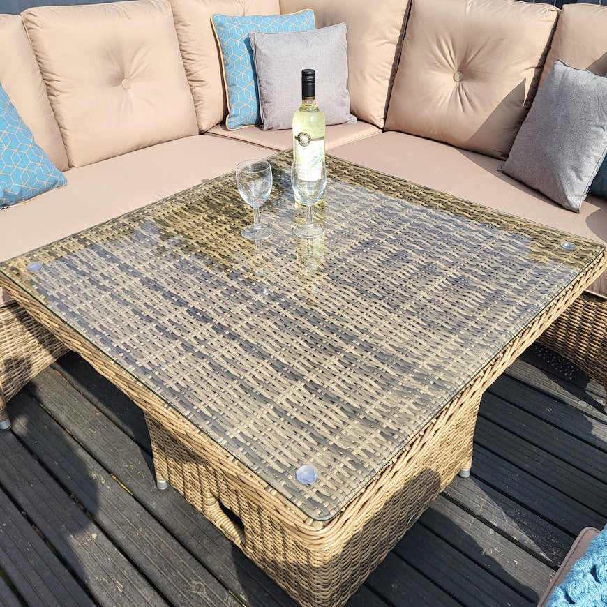 Seville 90cm x 90 cm Adjustable Table in Natural | Katie Blake
