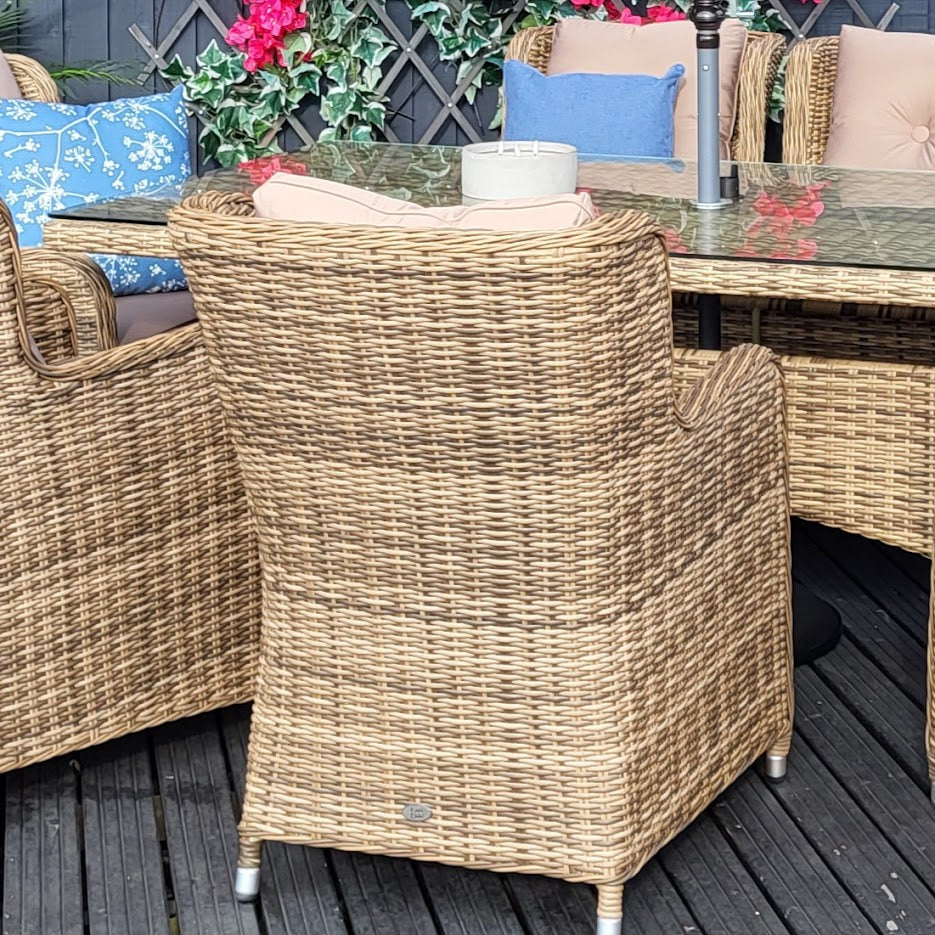 Outdoor Dining 8 Seat Rectangular in Natural - Seville By Katie Blake