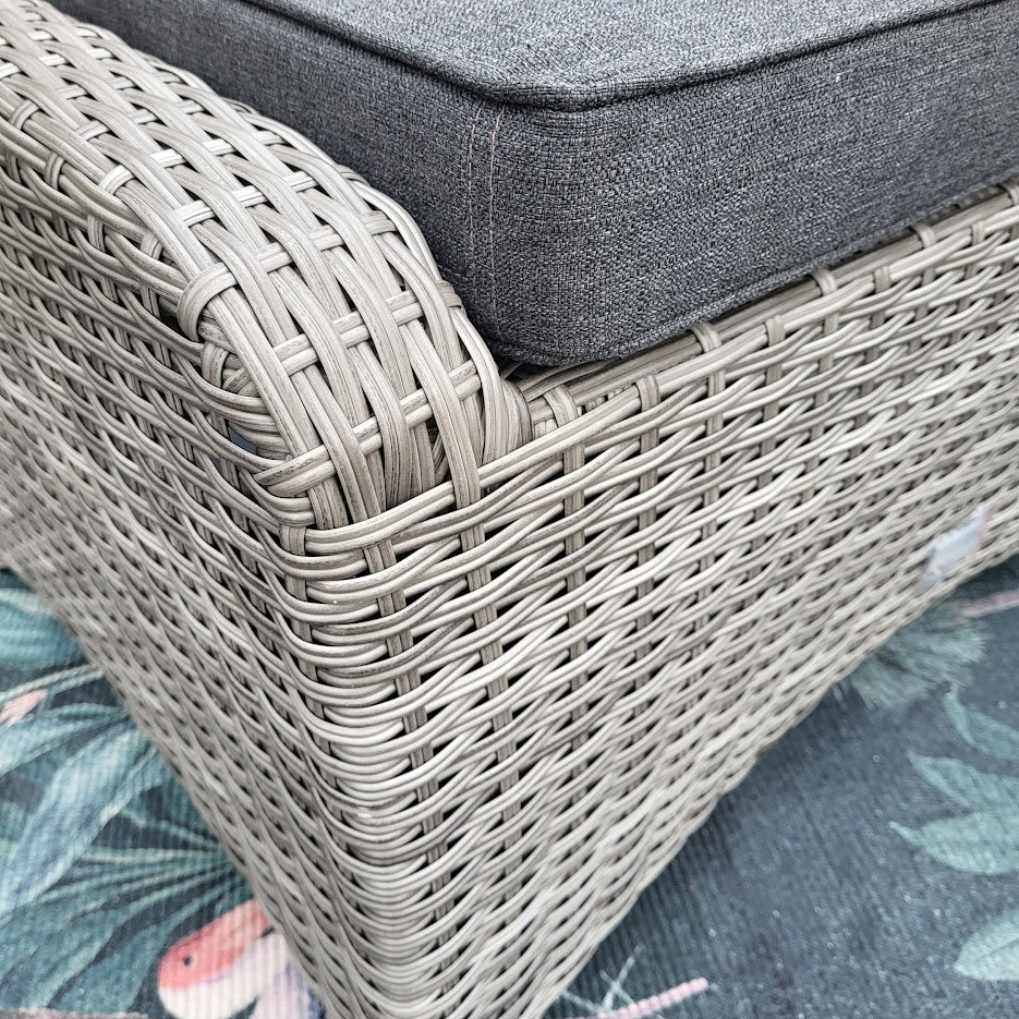 Reclining Lounge Set with Firepit in Grey - Bowness By Vila