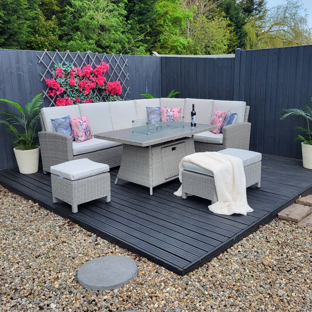 Modular L Corner Set with Firepit Table - Olivia By Harbo