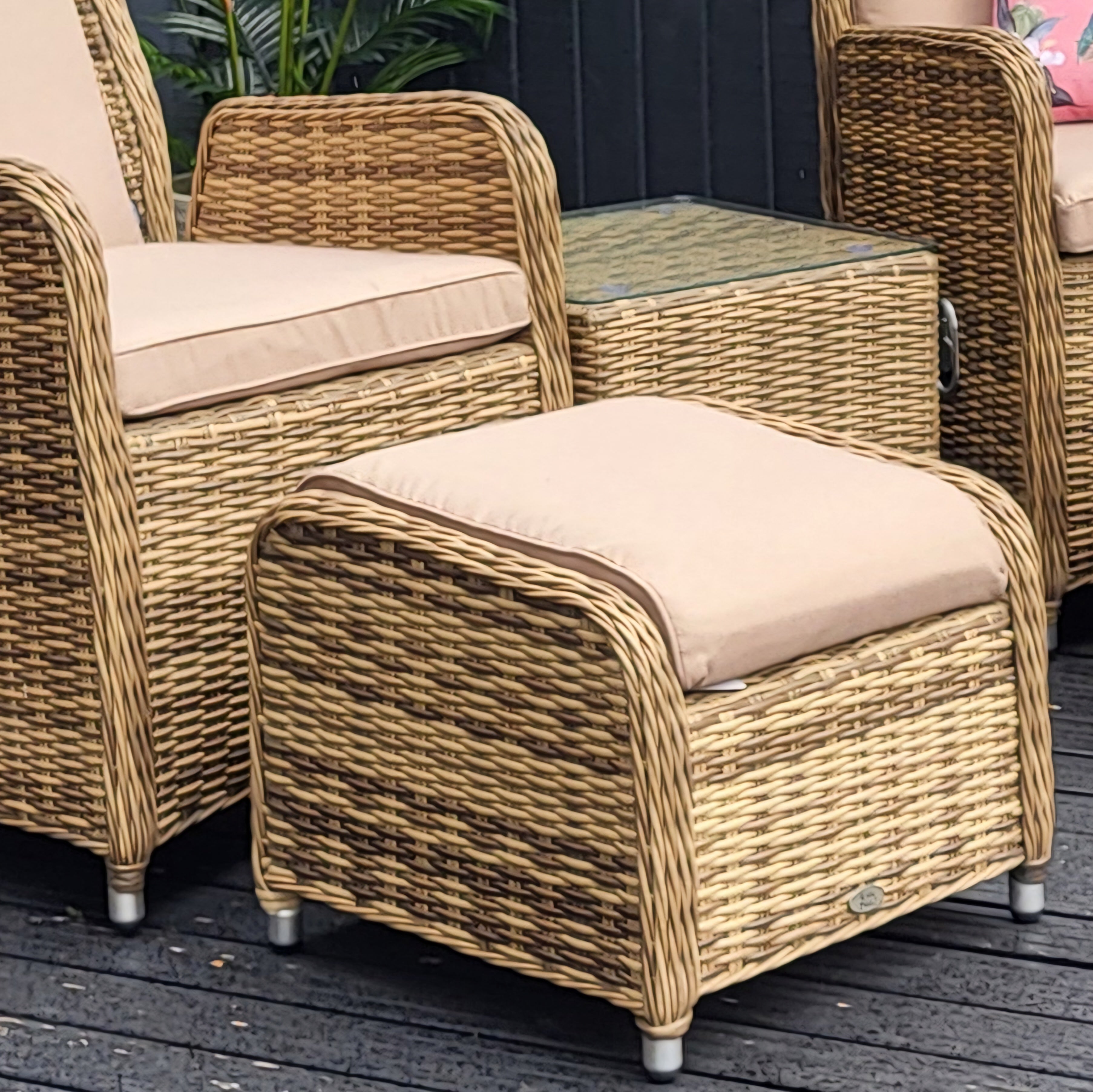 Seville Reclining Bistro Set in Natural | Katie Blake (Free Cover)