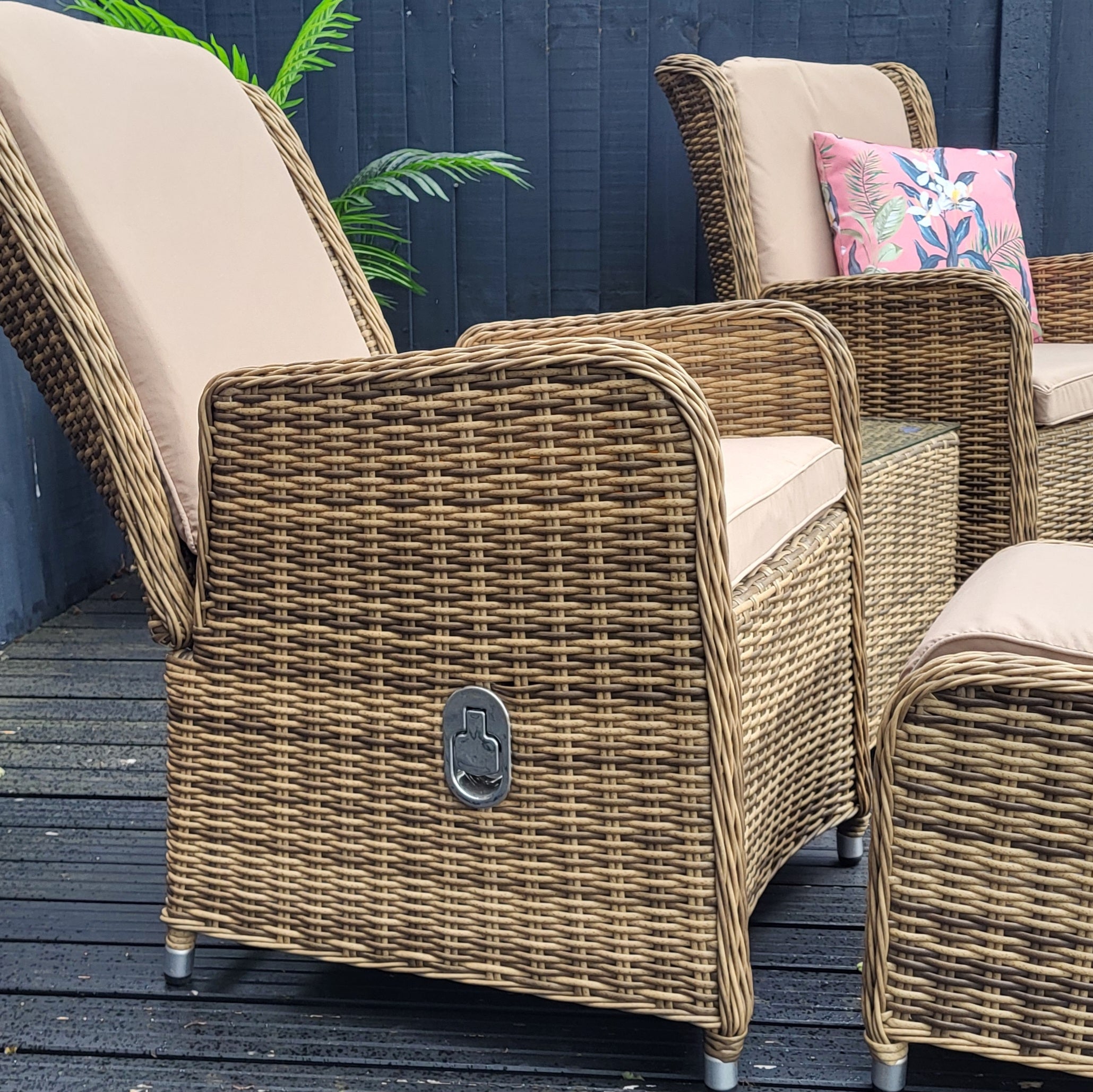 Seville Reclining Bistro Set in Natural | Katie Blake (Free Cover)