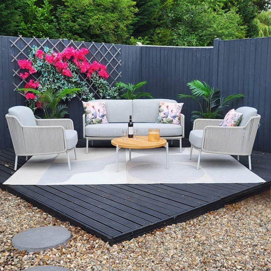 Bernini Outdoor Lounge Set with Yogi Tables by 4 Seasons Outdoor