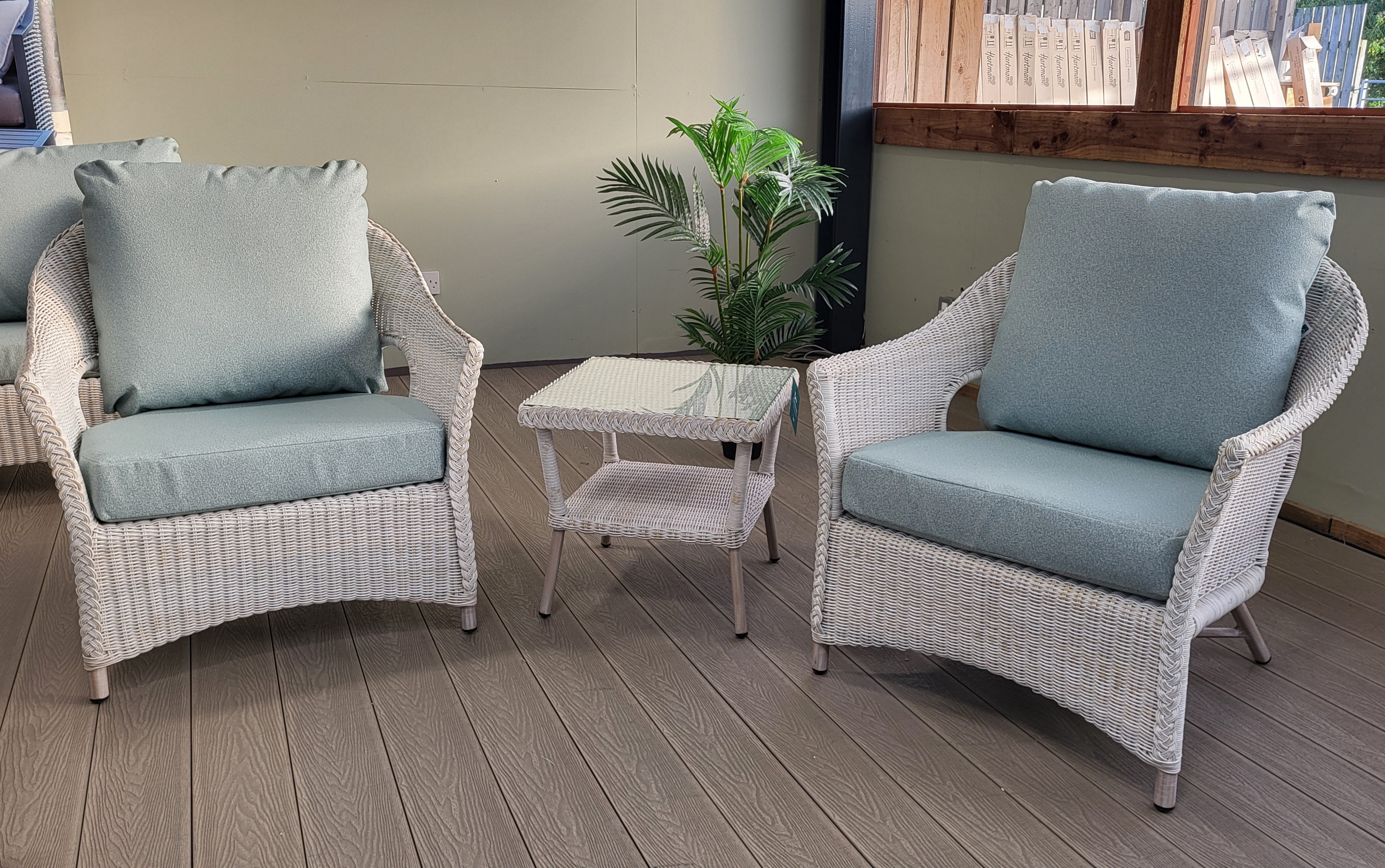 Cebu Outdoor Lounge Bistro Set - Alora Duck Egg | Daro