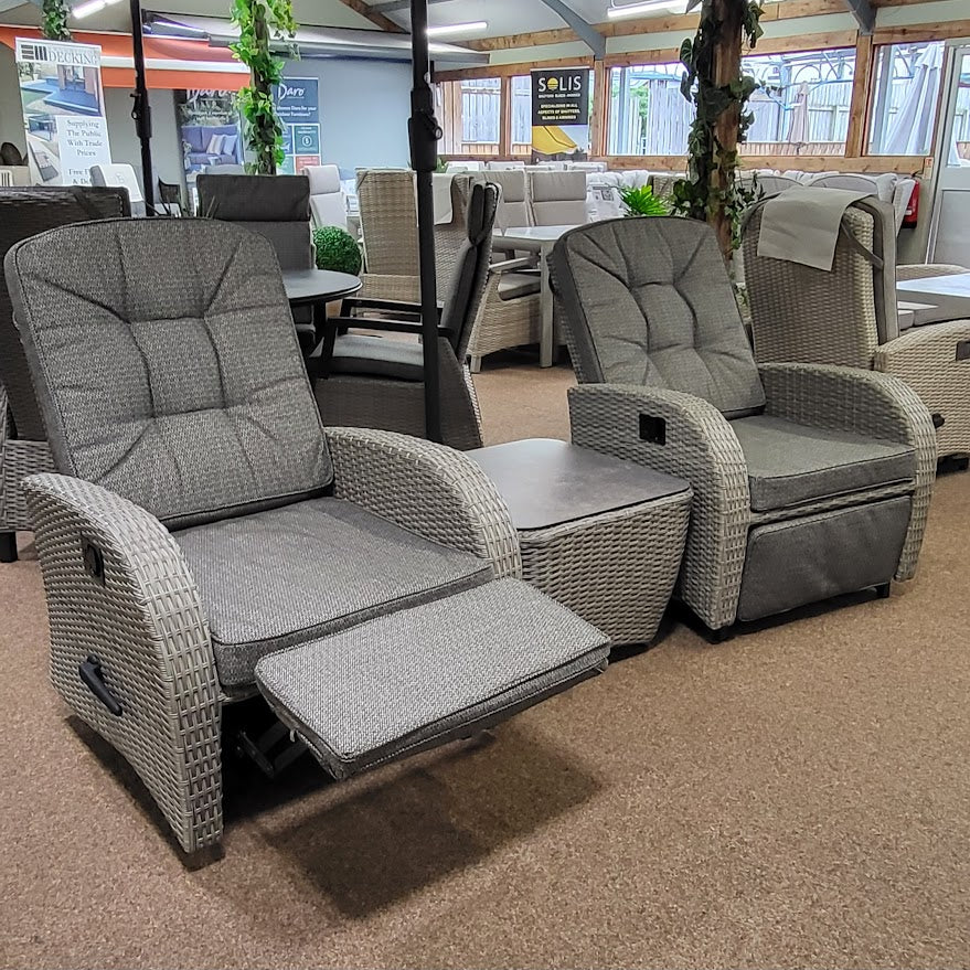 Reclining & Rocking Bistro Set in Pewter | Bowness By Vila